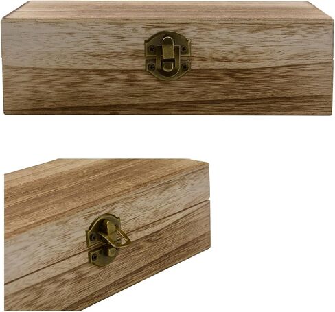 Wooden Storage Box Brown 7.8x3.86x2.82 Inch | Hinged Lid, Decorative Container, for Jewelry, Desk Organizer in Saudi Arabia