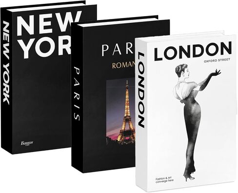 Decorative Books for Home Decor,Set of 3 Stylish Fake Books of Room Books Decor Aesthetic, Coffee Table Decor,Living Room, Table, Shelf Decor,Black and White Fake Books Modern Stacked Display in Saudi Arabia