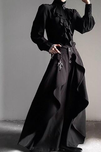 Y2K Ouji Fashion Victorian Blouse Women Vintage Emo Goth Grunge Visual Kei Lolita Shirt Tops Alt Clothes in Kuwait