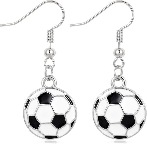 1 Pair Soccer Earrings Sports Themed Enamel Earrings for Women Girls Lightweight Dangle Ball Earrings for Game Day Birthday Party 0.6In in Kuwait