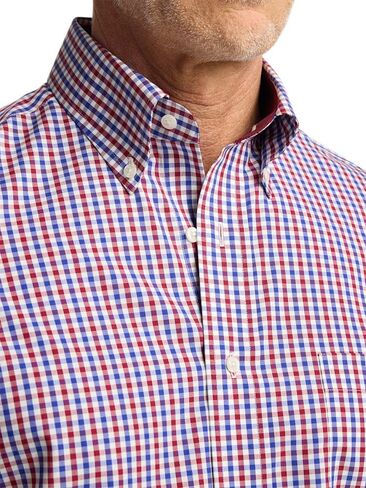 Paul Fredrick Men's Slim Fit Non-Iron Cotton Gingham Dress Shirt in Saudi Arabia