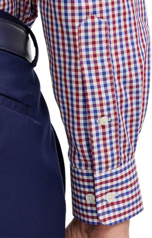 Paul Fredrick Men's Slim Fit Non-Iron Cotton Gingham Dress Shirt in Saudi Arabia