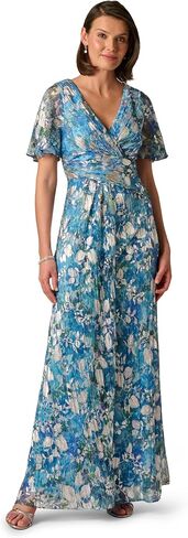 Adrianna Papell Foil Crinkle Gown in Saudi Arabia