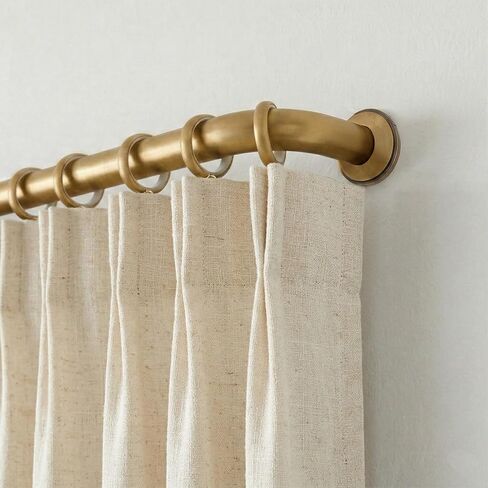 TWOPAGES French Return Curtain Rod 120 to 170 Inch, 1.25 Inch Gold Room Darkening Window Rod, Adjustable Wrap Around Blackout Curtain Rod for Living Room & Bedroom, Heavy Duty Metal, Burnished Brass in Saudi Arabia