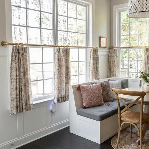 TWOPAGES French Return Curtain Rod 120 to 170 Inch, 1.25 Inch Gold Room Darkening Window Rod, Adjustable Wrap Around Blackout Curtain Rod for Living Room & Bedroom, Heavy Duty Metal, Burnished Brass in Saudi Arabia