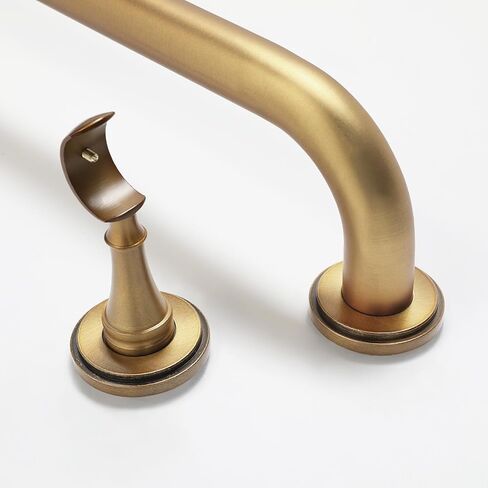 TWOPAGES French Return Curtain Rod 120 to 170 Inch, 1.25 Inch Gold Room Darkening Window Rod, Adjustable Wrap Around Blackout Curtain Rod for Living Room & Bedroom, Heavy Duty Metal, Burnished Brass in Saudi Arabia