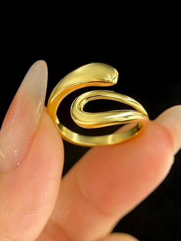 1pc 925 Silver Water Drops Glossy Adjustable Ring Thumb Ring For Women Sterling Silver Fashionable Fine Ladies Jewelry Gift Early Fashion Trends in Kuwait