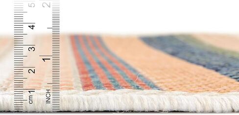 Rugs.com - Baja Outdoor Rug – 4 Ft Runner Multi Indoor/Outdoor Rug – Washable Flatweave Striped Runner for Patios, Decks, and Porches in Kuwait
