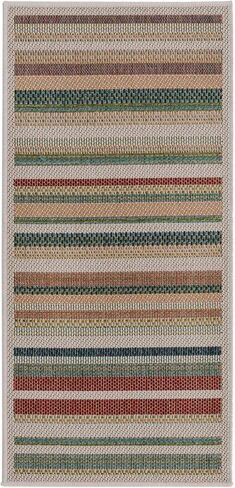 Rugs.com - Baja Outdoor Rug – 4 Ft Runner Multi Indoor/Outdoor Rug – Washable Flatweave Striped Runner for Patios, Decks, and Porches in Kuwait