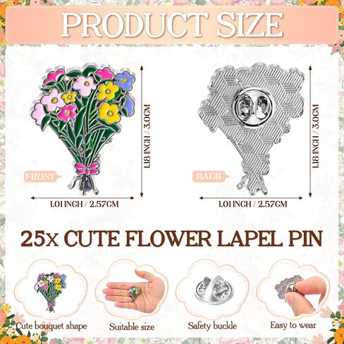 Havawish 25 Sets Mother's Day Flower Pins Wildflower Baby Shower Favors Rose Bottle Opener Keychain with Thank You Cards Organza Bag Bridal Shower Thank You Gifts Party Favors in Kuwait