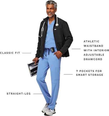 FIGS Axim Cargo Scrub Pants for Men – Ceil Blue, Short XL in Saudi Arabia