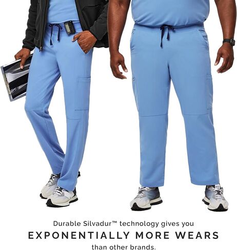 FIGS Axim Cargo Scrub Pants for Men – Ceil Blue, Short XL in Saudi Arabia