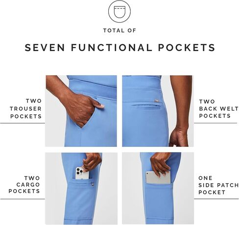 FIGS Axim Cargo Scrub Pants for Men – Ceil Blue, Short XL in Saudi Arabia