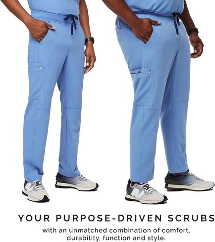 FIGS Axim Cargo Scrub Pants for Men – Ceil Blue, Short XL in Saudi Arabia