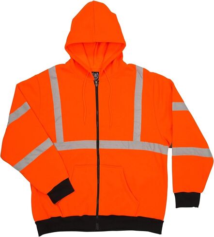 North 15 Men’s High Visibility Safety Hooded Sweatshirt, Bonded, Sherpa Lined in Saudi Arabia