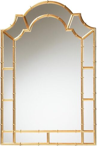 Baxton Studio Bedivere Antique Goldleaf Metal Accent Wall Mirror in Saudi Arabia