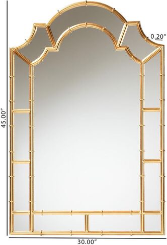 Baxton Studio Bedivere Antique Goldleaf Metal Accent Wall Mirror in Saudi Arabia