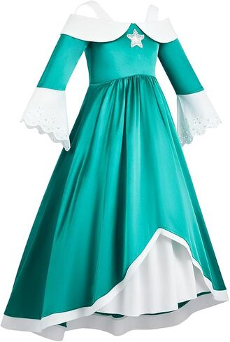 Galaxy Princess Costume for Girls, Rosalina Dresser with Crown, Wand, and Earrings, Kids Halloween Cosplay Costumes in Saudi Arabia