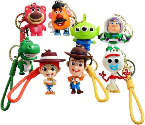 For Toy Theme Story 8pcs Cartoon Keychain, Cute Keychains Accessories Keyring Key Wristlet Car Charms Backpack Key Chain in Saudi Arabia