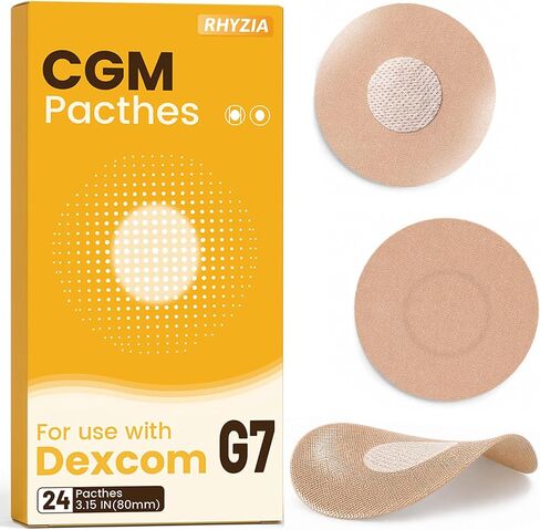 Dexcom G7 Over Patches, Non-Adhesive Center, Medical-Grade Acrylic Adhesive, Breathable Waterproof Latex-Free, 24-Pack CGM Adhesive Patches, Low-Profile Fit (Nude) in Saudi Arabia