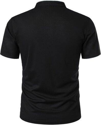 Men's Golf Henley Shirt Band Collar Short Sleeve Tops Casual Summer Tshirts Business Work Outfits in Kuwait
