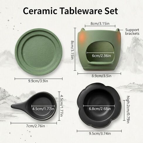 Ceramic Candle Incense Burner Kit – Indirect Heat Warmer for Essential Oil, Powder & Wax Melt, Includes Tealight, Home Fragrance & Aromatherapy Diffuser in Kuwait