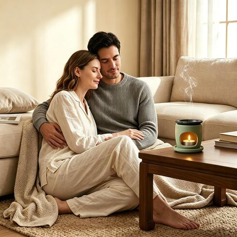 Ceramic Candle Incense Burner Kit – Indirect Heat Warmer for Essential Oil, Powder & Wax Melt, Includes Tealight, Home Fragrance & Aromatherapy Diffuser in Kuwait