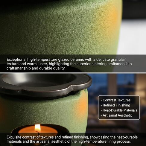 Ceramic Candle Incense Burner Kit – Indirect Heat Warmer for Essential Oil, Powder & Wax Melt, Includes Tealight, Home Fragrance & Aromatherapy Diffuser in Kuwait