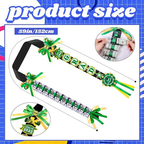 2026 Graduation Lei, 59 Inch Long Braided Ribbon Lei Necklace Money Gifts Idea for Grad Men and Women, Graduation Accessories for College Student School Grad Party in Saudi Arabia