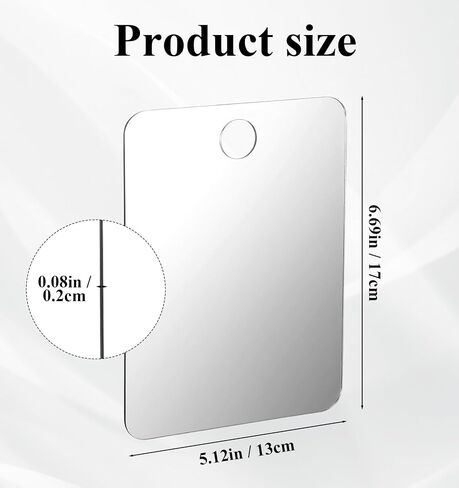 Plastic Shower Mirror, Unbreakable Acrylic Travel Shower Mirror for Shaving, Ideal for Camping, Travel, Bathroom, Handheld and Wall Mount, Shatterproof Plastic Mirrors, Medium Size 6x8 Inch in Kuwait
