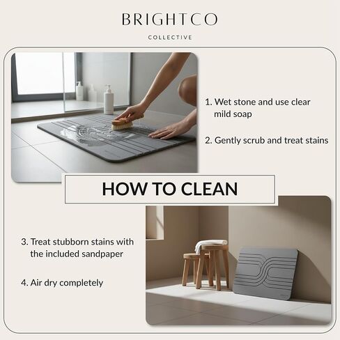 Quick Dry Stone Bath Mat – Diatomaceous Earth Foot Pad, Super Absorbent Hard Shower Rug – Modern Anti-Slip Design for Bathroom Floor, 23.6x15.3in, Deep Charcoal – The Nexus in Kuwait
