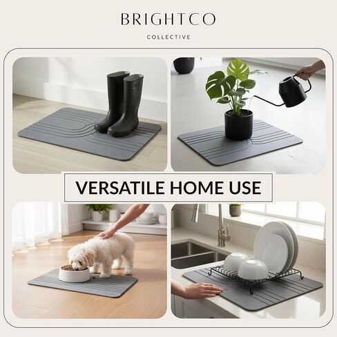 Quick Dry Stone Bath Mat – Diatomaceous Earth Foot Pad, Super Absorbent Hard Shower Rug – Modern Anti-Slip Design for Bathroom Floor, 23.6x15.3in, Deep Charcoal – The Nexus in Kuwait