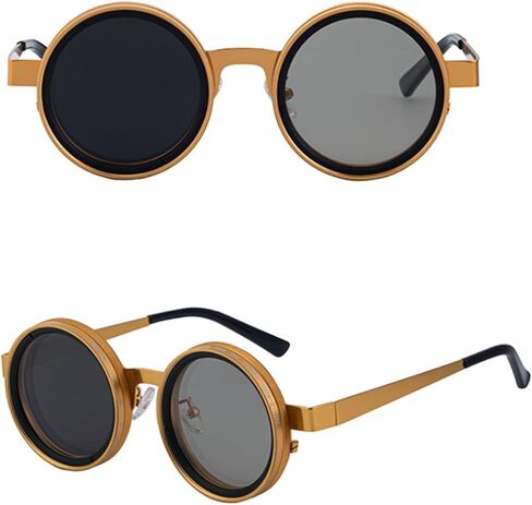 Adjustable-Tint Men's Sunglasses – ND Filter, UV400 Polarized – Retro Round Frames in Saudi Arabia