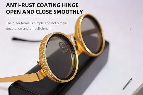 Adjustable-Tint Men's Sunglasses – ND Filter, UV400 Polarized – Retro Round Frames in Saudi Arabia