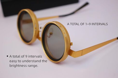 Adjustable-Tint Men's Sunglasses – ND Filter, UV400 Polarized – Retro Round Frames in Saudi Arabia