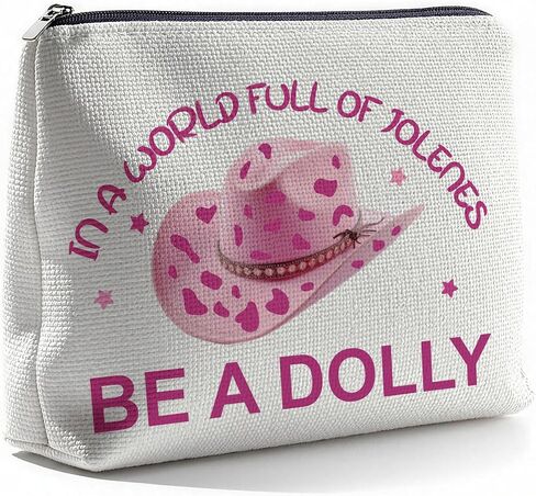 In a World Full of Jolenes be a Dolly Makeup Bag, Pink Travel Toiletry Bag Gifts for Friends, Dolly Costumes for Women Family Sister Friends Daughter Graduation Halloween Birthday Christmas in Kuwait