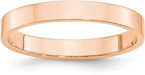 10k Rose Gold 3mm Flat Plain Classic Wedding Band Ring in Kuwait