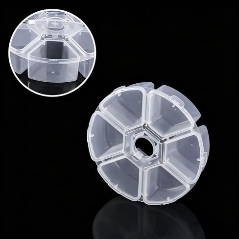 1PC Clear 6-Grid Plastic Craft Storage Organizer Box, Freestanding Organizer for Diamond Painting Tools, Jewelry, Beads & Small Accessories in Kuwait