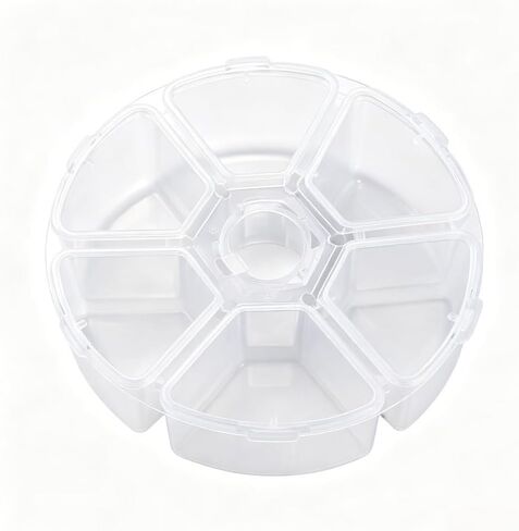 1PC Clear 6-Grid Plastic Craft Storage Organizer Box, Freestanding Organizer for Diamond Painting Tools, Jewelry, Beads & Small Accessories in Kuwait