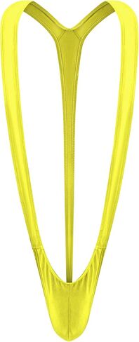 Marsrut Mankini ملابس السباحة الرجال ثونغ زي قطعة واحدة سراويل داخلية ملتصقة بسط مضحك مثير أرجوحة للاستحمام شاطئ الموز (أصفر) in Kuwait