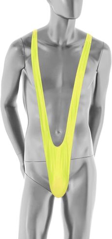 Marsrut Mankini ملابس السباحة الرجال ثونغ زي قطعة واحدة سراويل داخلية ملتصقة بسط مضحك مثير أرجوحة للاستحمام شاطئ الموز (أصفر) in Kuwait
