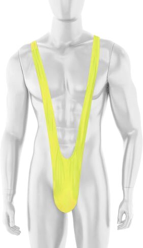 Marsrut Mankini ملابس السباحة الرجال ثونغ زي قطعة واحدة سراويل داخلية ملتصقة بسط مضحك مثير أرجوحة للاستحمام شاطئ الموز (أصفر) in Kuwait