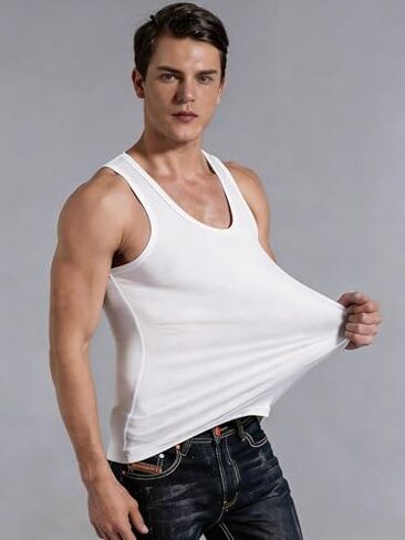 Mens Workout Sleeveless Shirts Breathable Crew Neck Tank Shirts Summer Muscle Tee in Kuwait