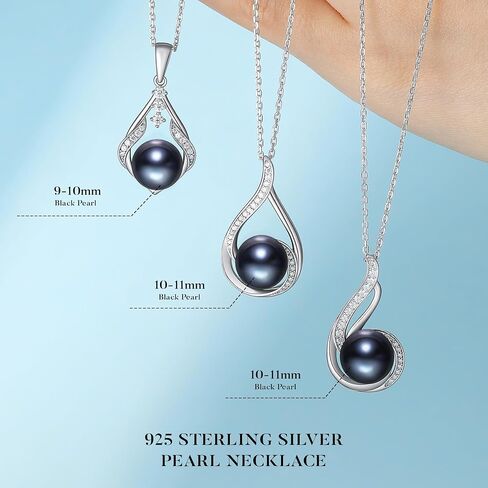 Iefil 9-11mm Freshwater Pearl Necklace, Infinity Pearl Necklace, Anniversary Birthday Gifts for Women Wife Mom Girlfriend, 925 Sterling Silver in Kuwait