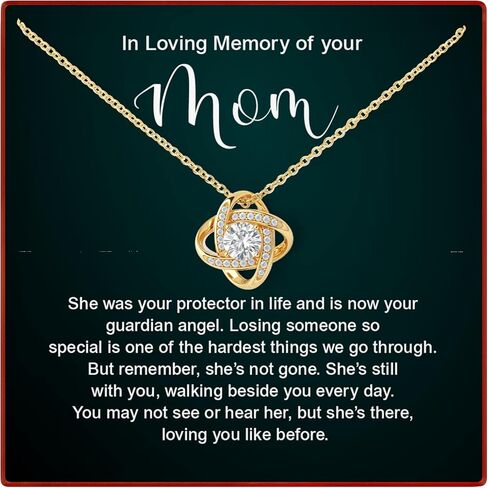 Loss Of Mother Memorial Necklace, Remembrance Gift For Mom’s Passing, In Loving Memory Of Your Mother, Sympathy Gift For Daughter, With Message Card in Saudi Arabia