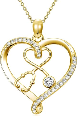 Nurse Gifts 925 Sterling Silver Heart Stethoscope Necklace for Women Nursing Jewelry Graduation Mothers Day Gifts for Nurse Doctor Medical Student RN in Saudi Arabia