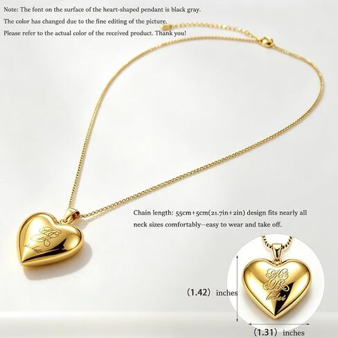 Madison Merch Beer Gold Heart Pendant Photo Locket Necklace for Women, Trendy Box Chain Album Locket Tour Concert Outfit Jewelry Gifts for Fans in Saudi Arabia