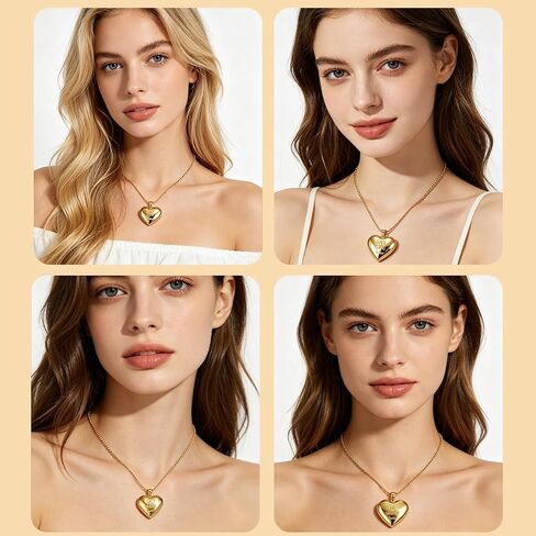 Madison Merch Beer Gold Heart Pendant Photo Locket Necklace for Women, Trendy Box Chain Album Locket Tour Concert Outfit Jewelry Gifts for Fans in Saudi Arabia