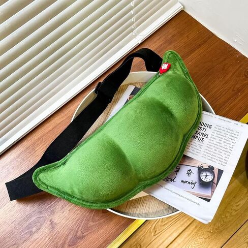 Cute Green Soybeans Shaped Crossbody Bag, Novelty Bag - Cute Pea Shaped Funny Pack Plush Chest Purse for Women in Saudi Arabia