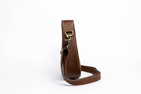 American Bison Brown Half-Moon Crossbody Bag – Floral Filigree Leather Shoulder Purse, Western Style in Saudi Arabia